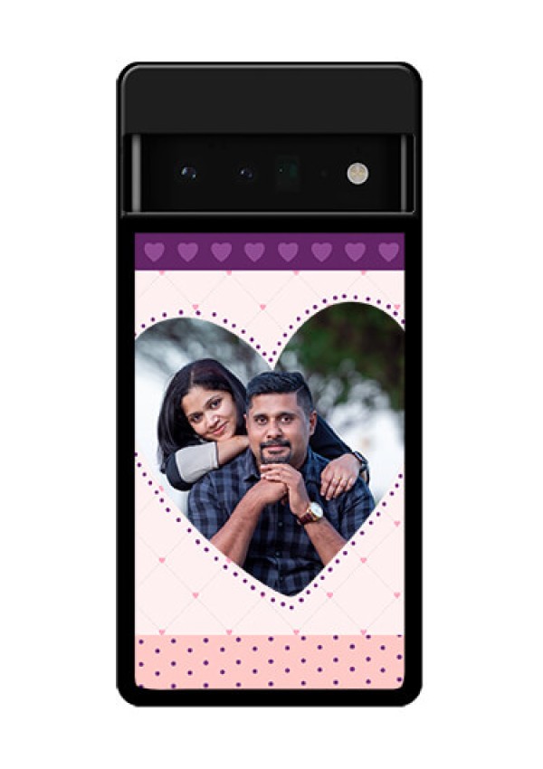 Google Pixel 6 Pro 5G Custom Glass Phone Case - Violet Love Dots Design