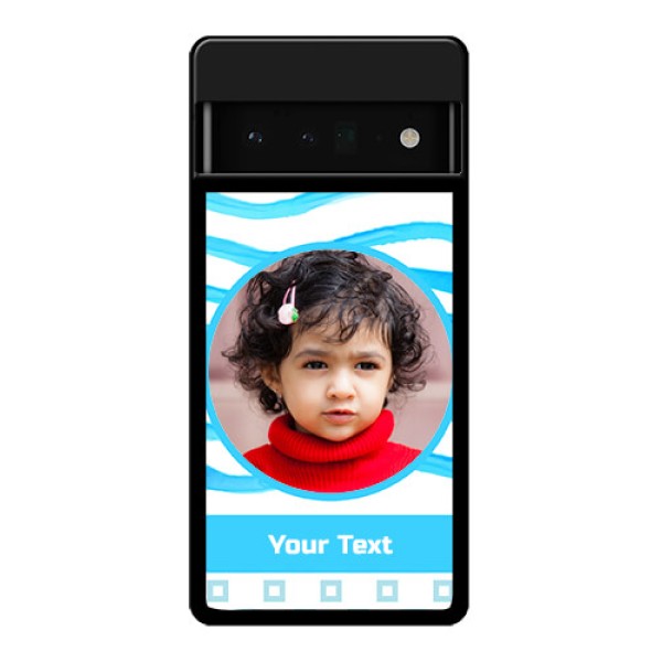 Google Pixel 6 Pro 5G Custom Glass Phone Case - Simple Blue Case Design