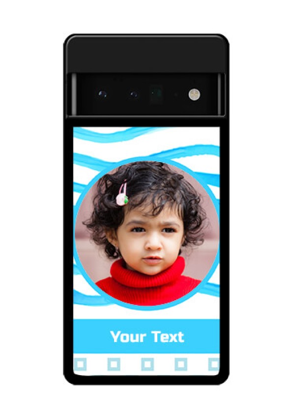 Google Pixel 6 Pro 5G Custom Glass Phone Case - Simple Blue Case Design