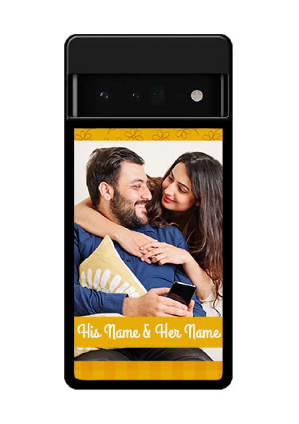 Google Pixel 6 Pro 5G Custom Glass Phone Case - Yellow Floral Design