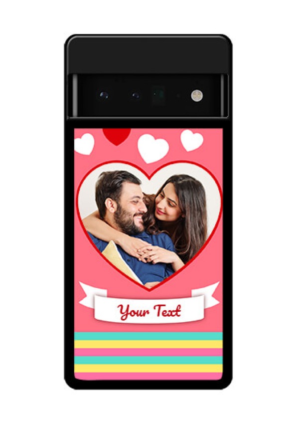 Google Pixel 6 Pro 5G Custom Glass Phone Case - Love Shapes Doodle Design