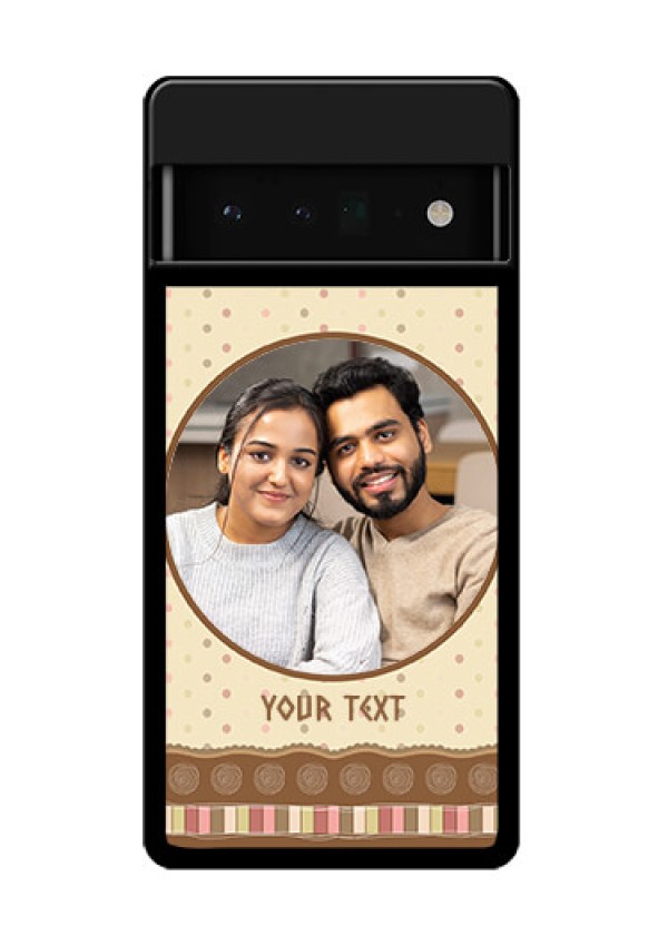 Google Pixel 6 Pro 5G Custom Glass Phone Case - Brown Dotted Mobile Case Design