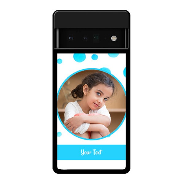 Google Pixel 6 Pro 5G Custom Glass Phone Case - Blue Bubbles Pattern Design