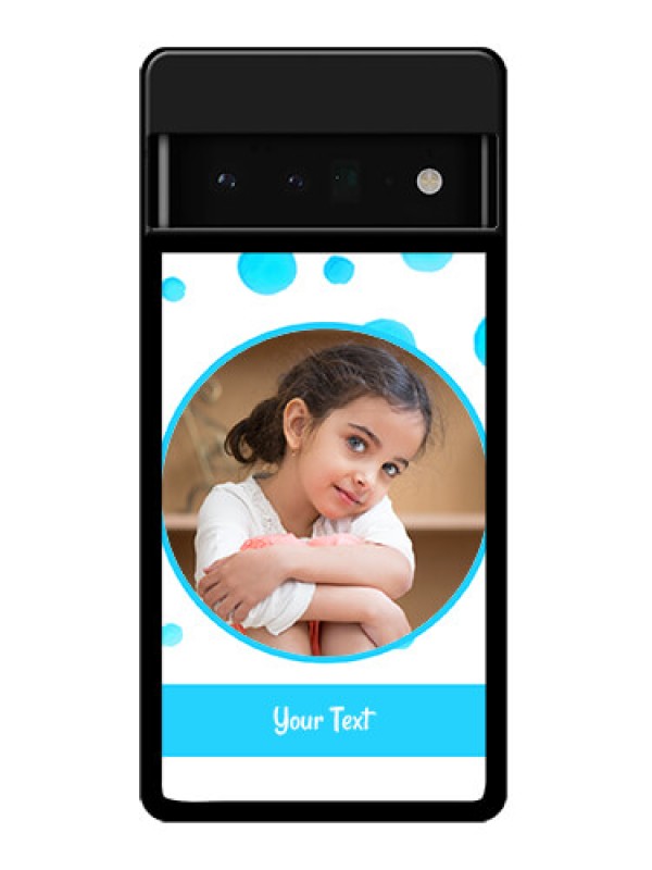 Custom Google Pixel 6 Pro 5G Custom Glass Phone Case - Blue Bubbles Pattern Design