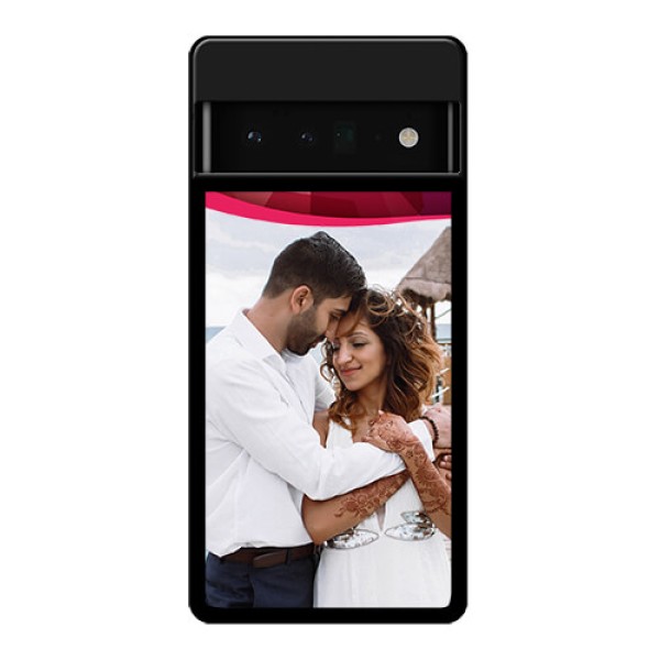 Google Pixel 6 Pro 5G Custom Glass Phone Case - Red Abstract Design