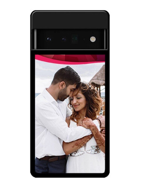 Custom Google Pixel 6 Pro 5G Custom Glass Phone Case - Red Abstract Design