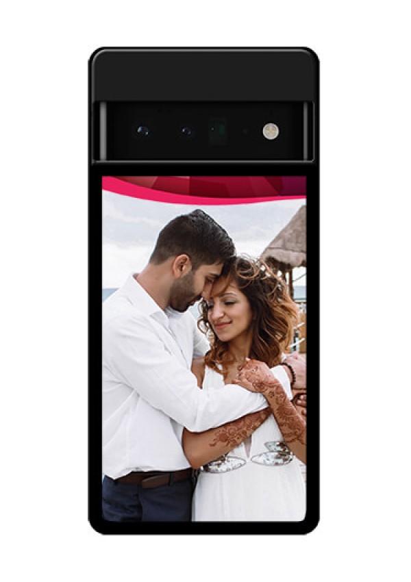 Google Pixel 6 Pro 5G Custom Glass Phone Case - Red Abstract Design