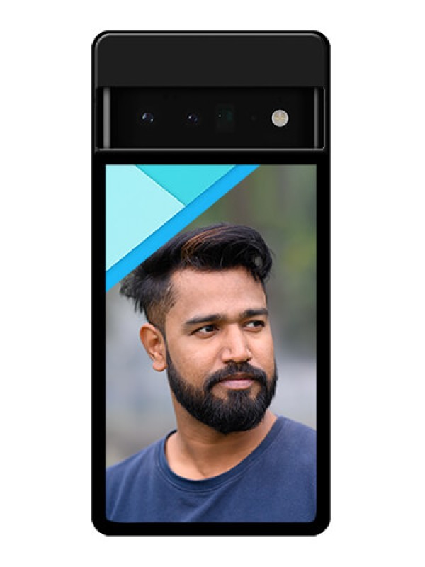 Custom Google Pixel 6 Pro 5G Custom Glass Phone Case - Blue Pattern Design