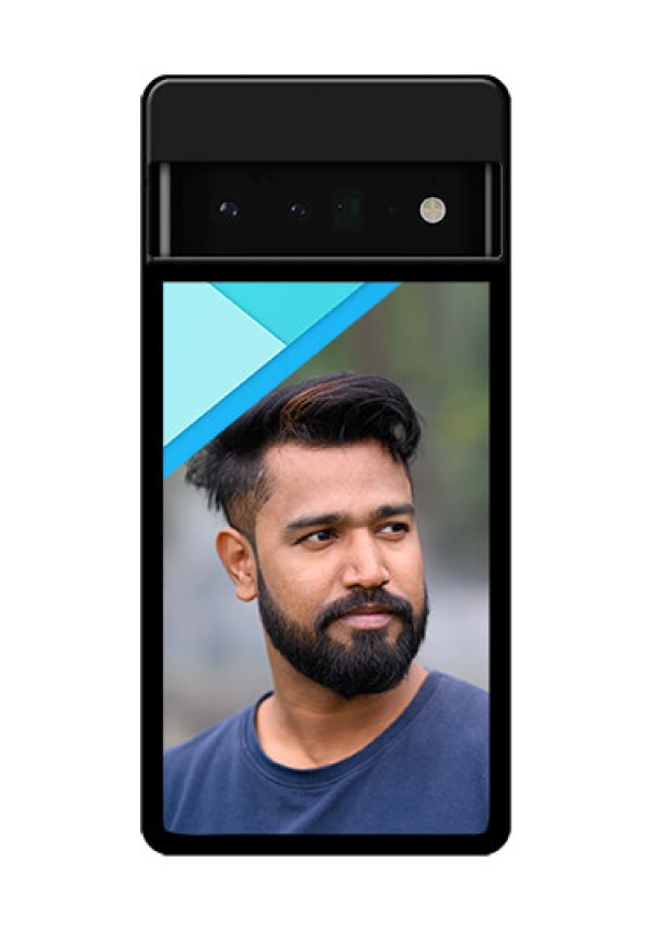 Google Pixel 6 Pro 5G Custom Glass Phone Case - Blue Pattern Design