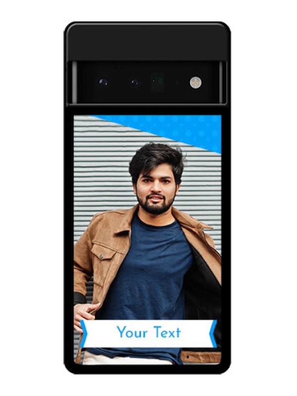 Custom Google Pixel 6 Pro 5G Custom Glass Phone Case - Simple Blue Color Design