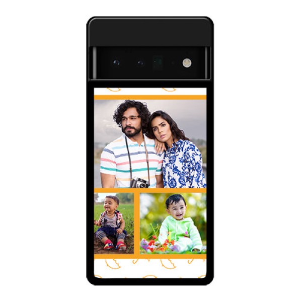 Google Pixel 6 Pro 5G Custom Glass Phone Case - Yellow Pattern Design