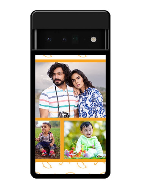 Custom Google Pixel 6 Pro 5G Custom Glass Phone Case - Yellow Pattern Design