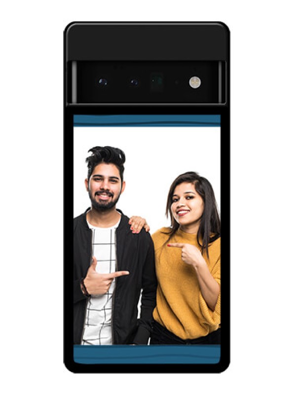 Custom Google Pixel 6 Pro 5G Custom Glass Phone Case - Blue Pattern Cover Design