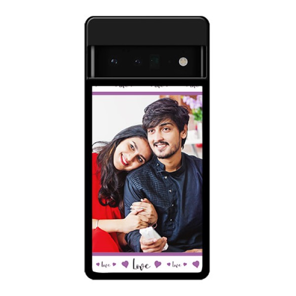 Google Pixel 6 Pro 5G Custom Glass Phone Case - Couples Heart Design