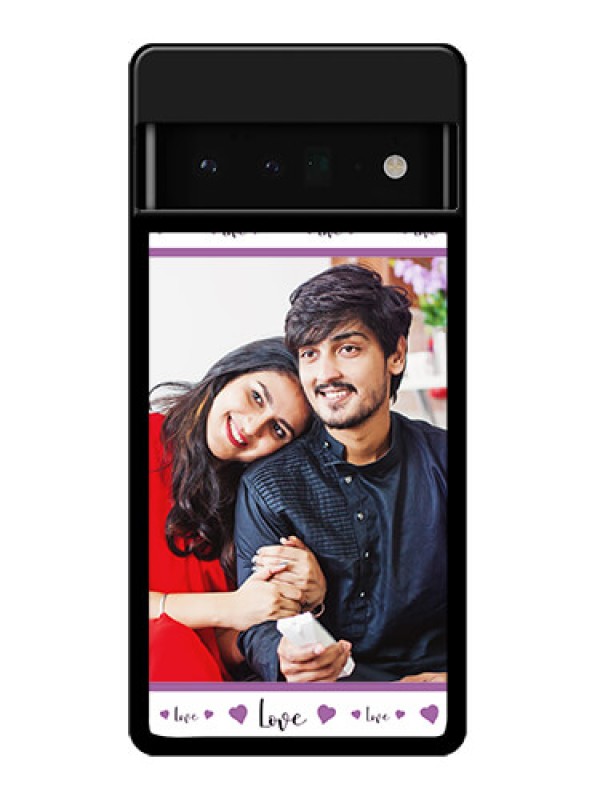 Custom Google Pixel 6 Pro 5G Custom Glass Phone Case - Couples Heart Design