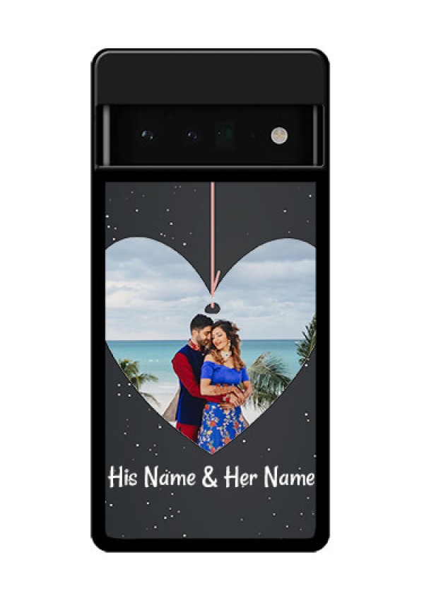 Google Pixel 6 Pro 5G Custom Glass Phone Case - Hanging Heart Design