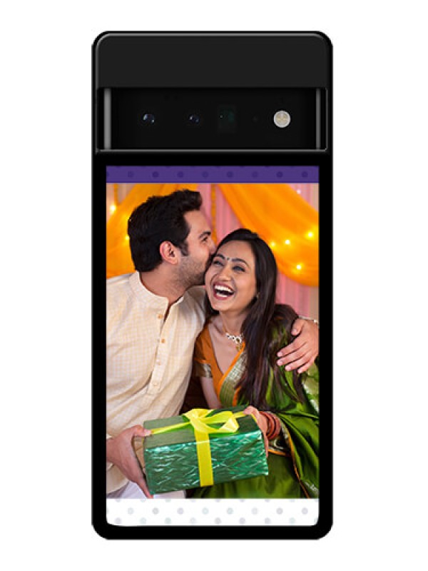 Custom Google Pixel 6 Pro 5G Custom Glass Phone Case - Violet Colored Pattern Design