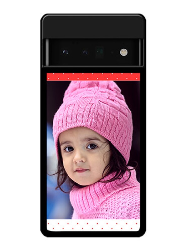 Custom Google Pixel 6 Pro 5G Custom Glass Phone Case - Red Pattern Design