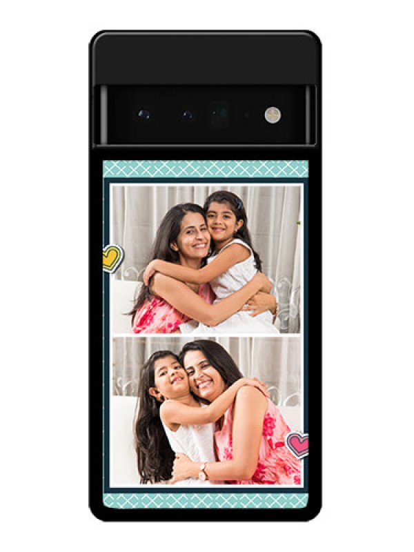 Custom Google Pixel 6 Pro 5G Custom Glass Phone Case - 2 Image Holder With Pattern Design