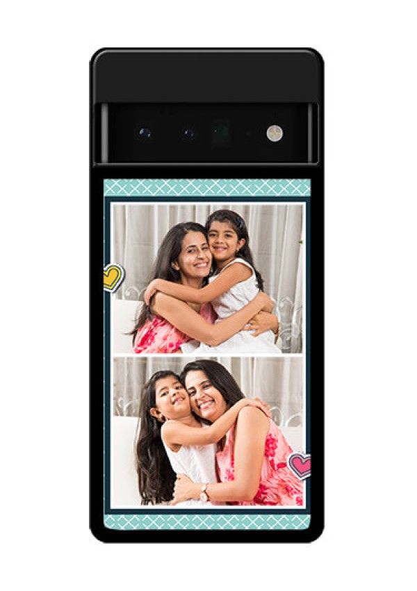 Google Pixel 6 Pro 5G Custom Glass Phone Case - 2 Image Holder With Pattern Design