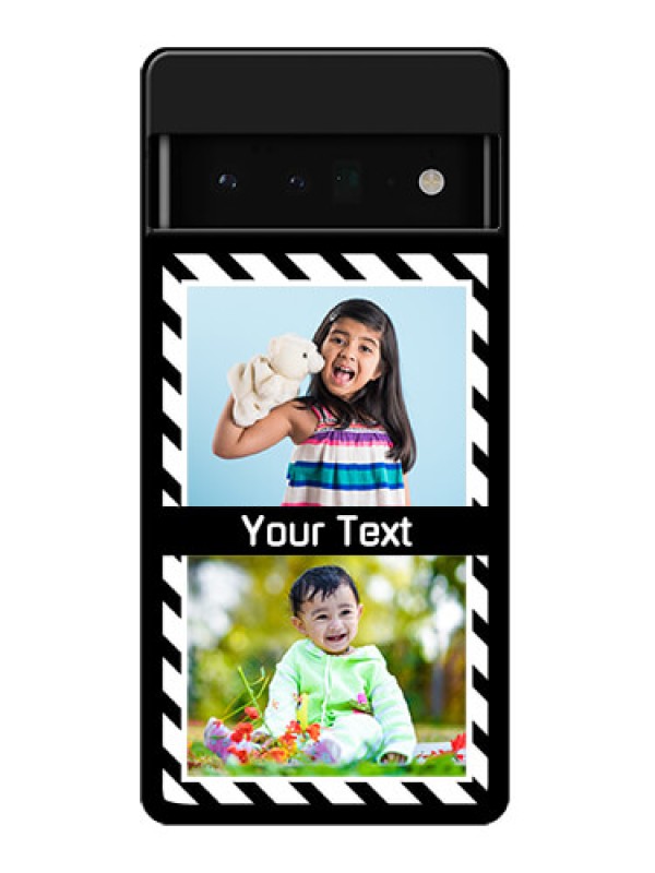 Custom Google Pixel 6 Pro 5G Custom Glass Phone Case - Black And White Stripes Design