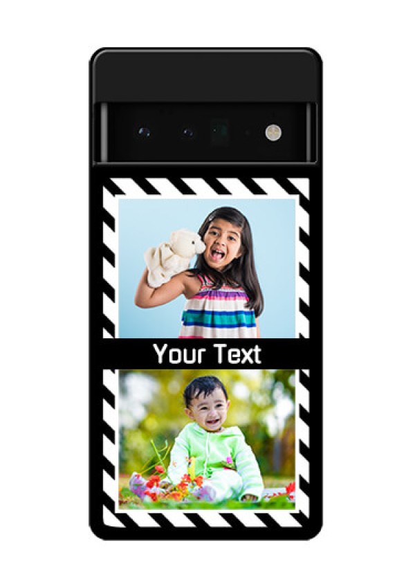 Google Pixel 6 Pro 5G Custom Glass Phone Case - Black And White Stripes Design
