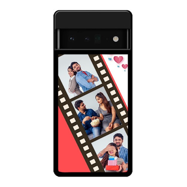 Google Pixel 6 Pro 5G Custom Glass Phone Case - 3 Image Holder With Film Reel