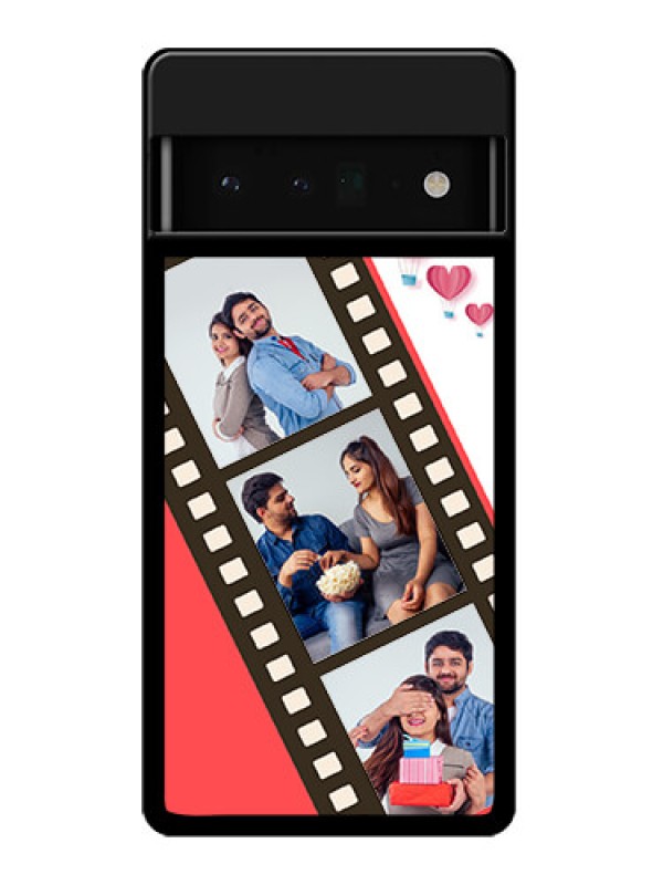 Custom Google Pixel 6 Pro 5G Custom Glass Phone Case - 3 Image Holder With Film Reel
