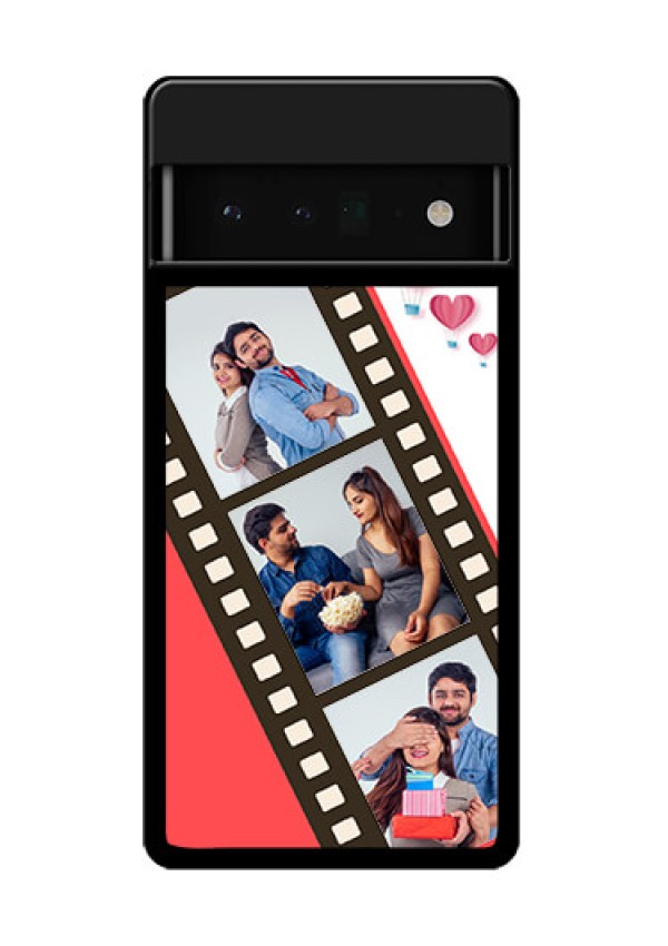 Google Pixel 6 Pro 5G Custom Glass Phone Case - 3 Image Holder With Film Reel