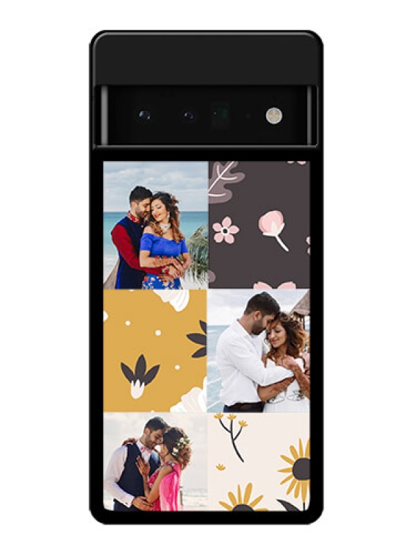 Custom Google Pixel 6 Pro 5G Custom Glass Phone Case - 3 Images With Floral Design