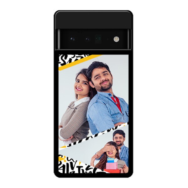 Google Pixel 6 Pro 5G Custom Glass Phone Case - Letters Pattern Design