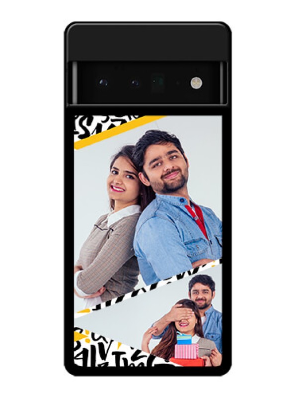 Custom Google Pixel 6 Pro 5G Custom Glass Phone Case - Letters Pattern Design