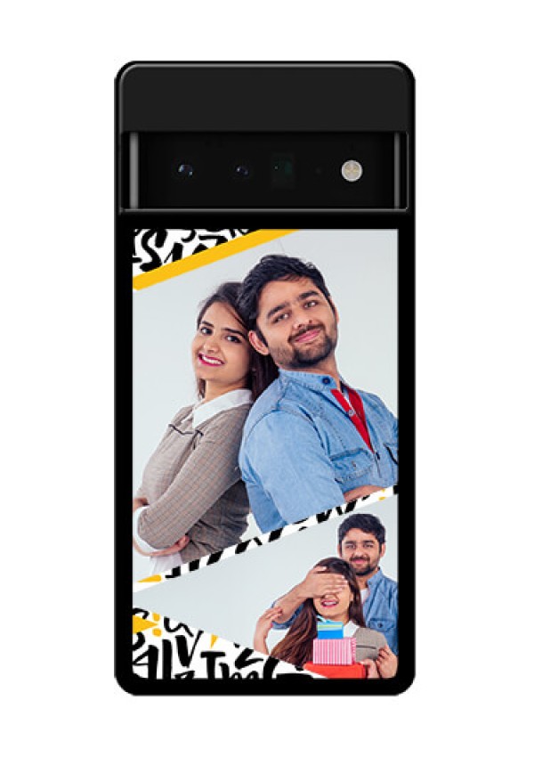 Google Pixel 6 Pro 5G Custom Glass Phone Case - Letters Pattern Design