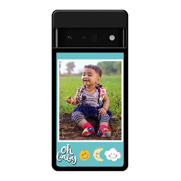 Google Pixel 6 Pro 5G Custom Glass Phone Case - Smiley Kids Stars Design
