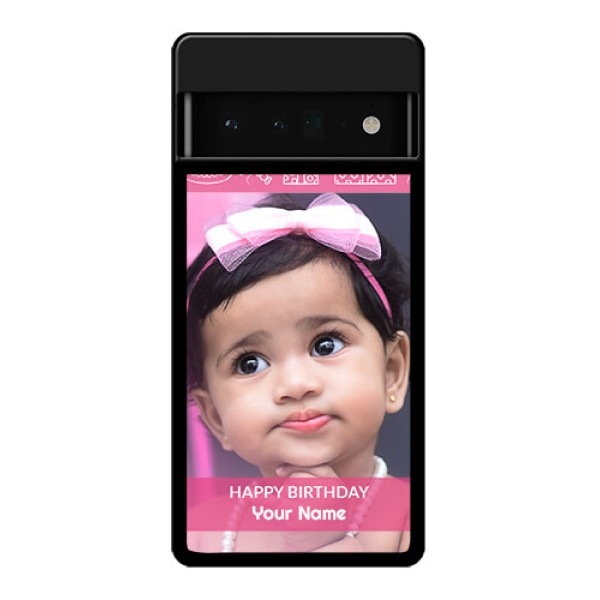 Google Pixel 6 Pro 5G Custom Glass Phone Case - With Birthday Line Art Design