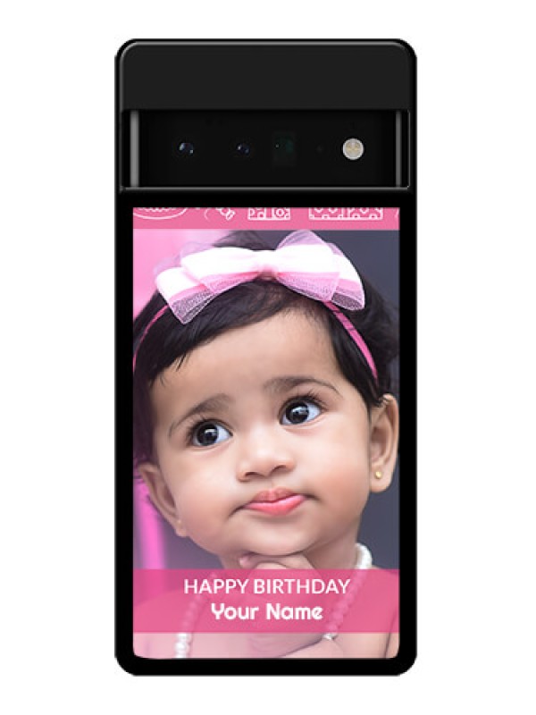 Custom Google Pixel 6 Pro 5G Custom Glass Phone Case - With Birthday Line Art Design