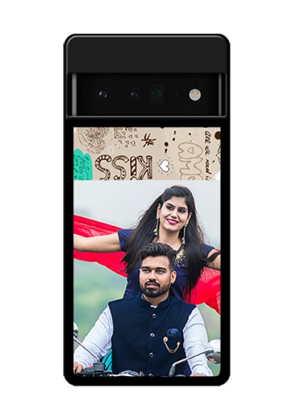 Google Pixel 6 Pro 5G Custom Glass Phone Case - Love Doodle Pattern