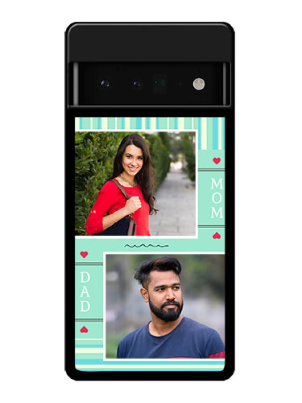 Custom Google Pixel 6 Pro 5G Custom Glass Phone Case - Mom & Dad Pic Design