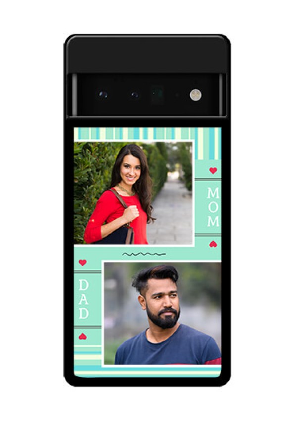 Google Pixel 6 Pro 5G Custom Glass Phone Case - Mom & Dad Pic Design