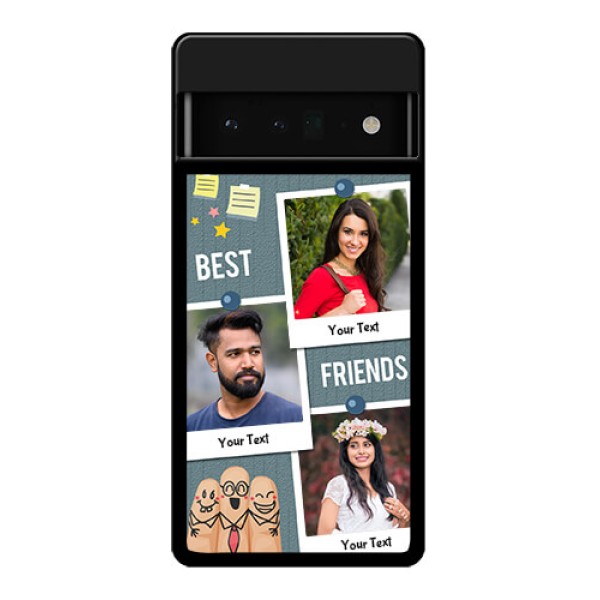 Google Pixel 6 Pro 5G Custom Glass Phone Case - Sticky Frames And Friendship Design