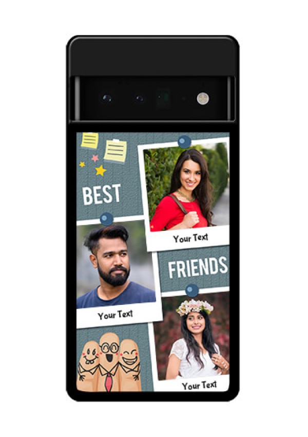 Google Pixel 6 Pro 5G Custom Glass Phone Case - Sticky Frames And Friendship Design