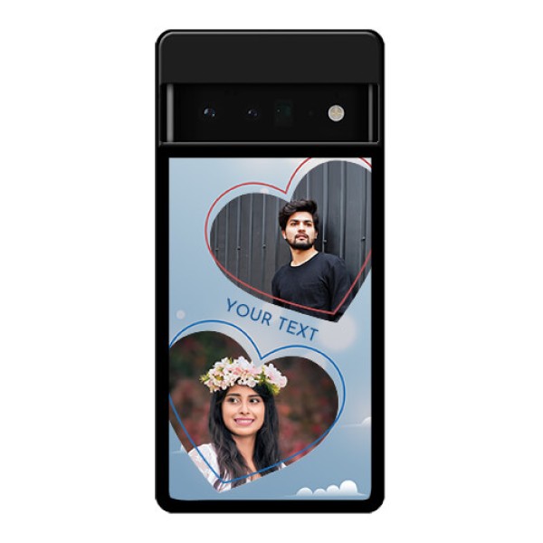 Google Pixel 6 Pro 5G Custom Glass Phone Case - Blue Color Couple Design
