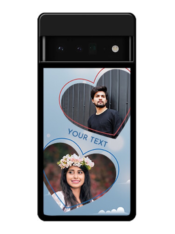 Custom Google Pixel 6 Pro 5G Custom Glass Phone Case - Blue Color Couple Design