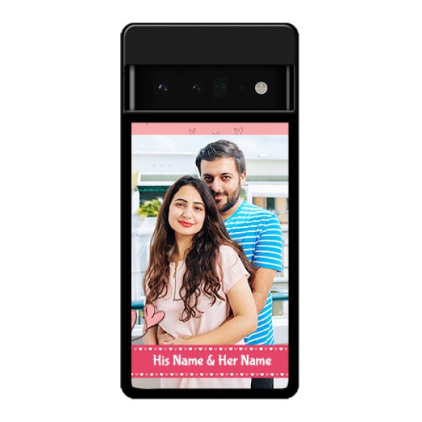 Google Pixel 6 Pro 5G Custom Glass Phone Case - Love Design Peach Color
