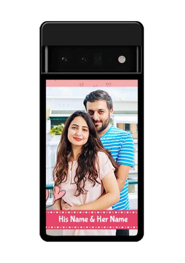 Google Pixel 6 Pro 5G Custom Glass Phone Case - Love Design Peach Color