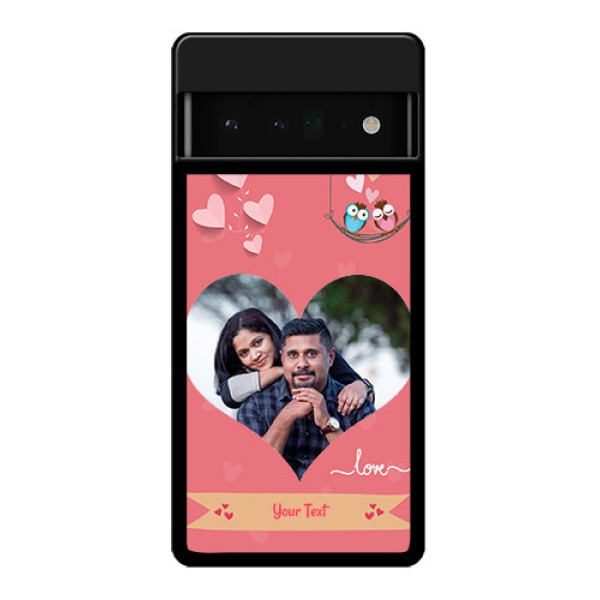 Google Pixel 6 Pro 5G Custom Glass Phone Case - Peach Color Love Design