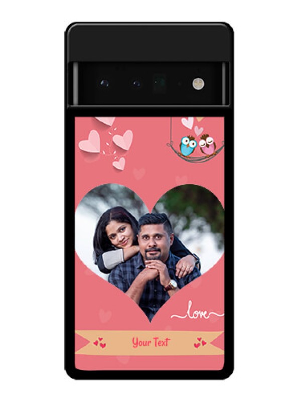 Custom Google Pixel 6 Pro 5G Custom Glass Phone Case - Peach Color Love Design