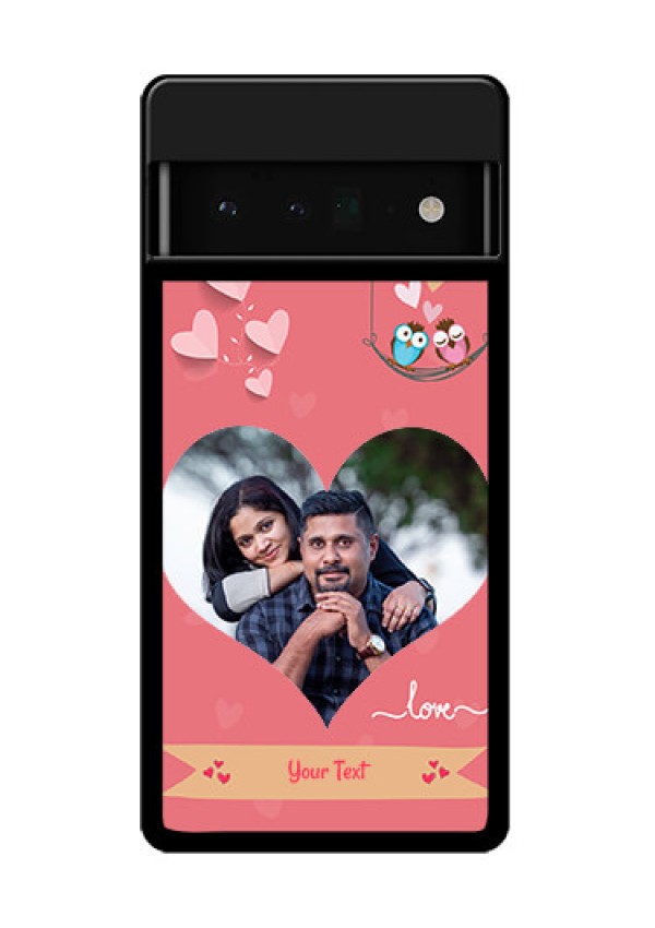 Google Pixel 6 Pro 5G Custom Glass Phone Case - Peach Color Love Design