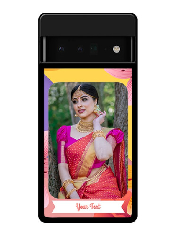 Custom Google Pixel 6 Pro 5G Custom Glass Phone Case - 3 Image With Vintage Floral Design