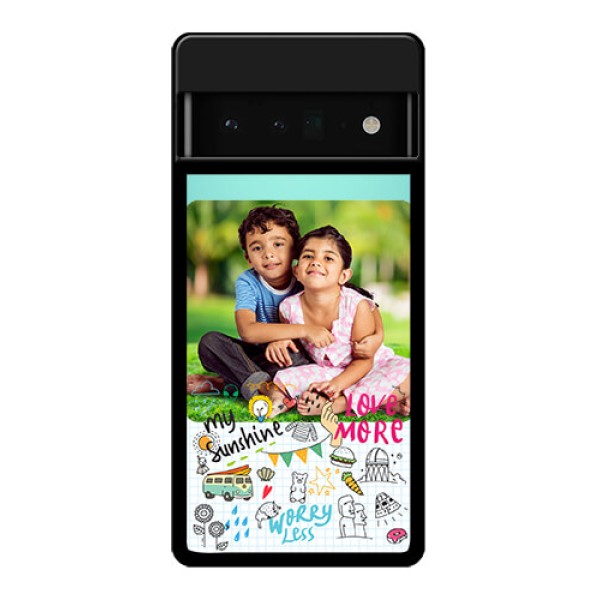 Google Pixel 6 Pro 5G Custom Glass Phone Case - Doodle Love Design